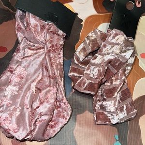 New NOBO Set of 2 Mauve Taupe Pink Hair Wraps